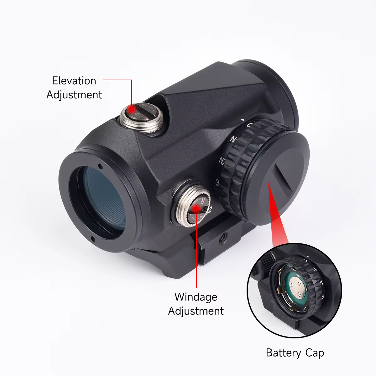 V-GEN II mira de punto rojo para rifle caza y airsoft - imagen 5