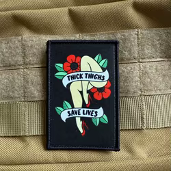 Parche táctico Muslos Gruesos Salvan Vidas retro floral – Para chaleco y mochila