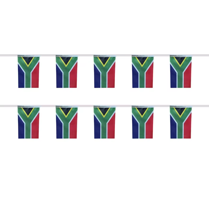 Banderines de Sudáfrica en poliéster, guirnalda para fiestas