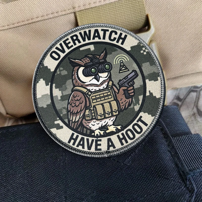 Parche táctico búho Overwatch con velcro para mochila y chaleco - imagen 3