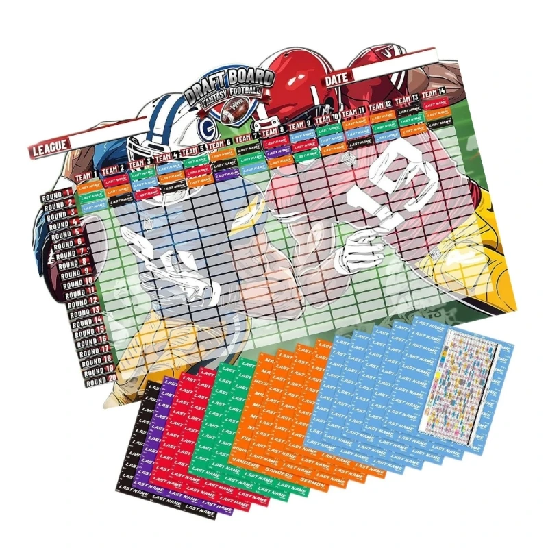 Tablero de draft para liga fantasy de fútbol, ideal para pared - imagen 2