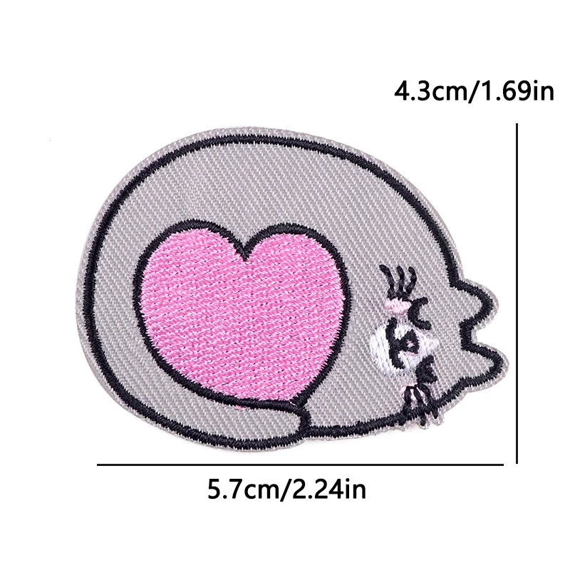 Parches termoadhesivos gatos corazón y caja, insignias DIY