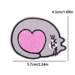 Parches termoadhesivos gatos corazón y caja, insignias DIY