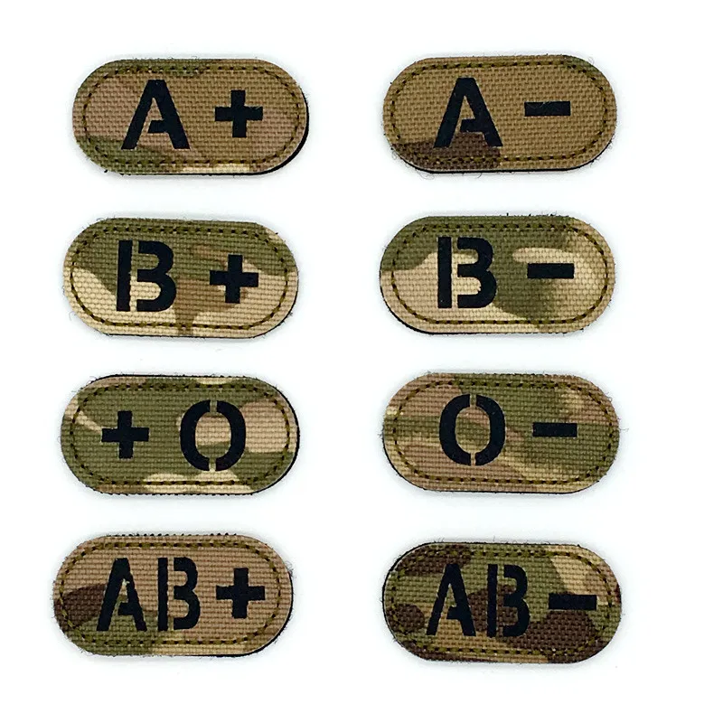 Parches tácticos IR reflectantes Multicam tipos sangre A B O AB - imagen 5