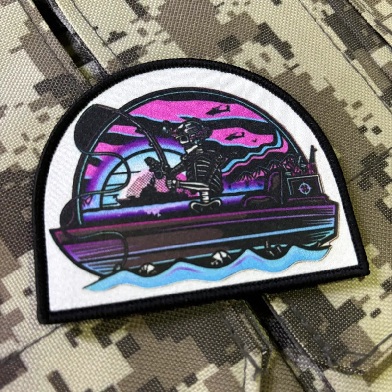 Parche táctico moral calavera barco y flota militar gancho y bucle - imagen 5