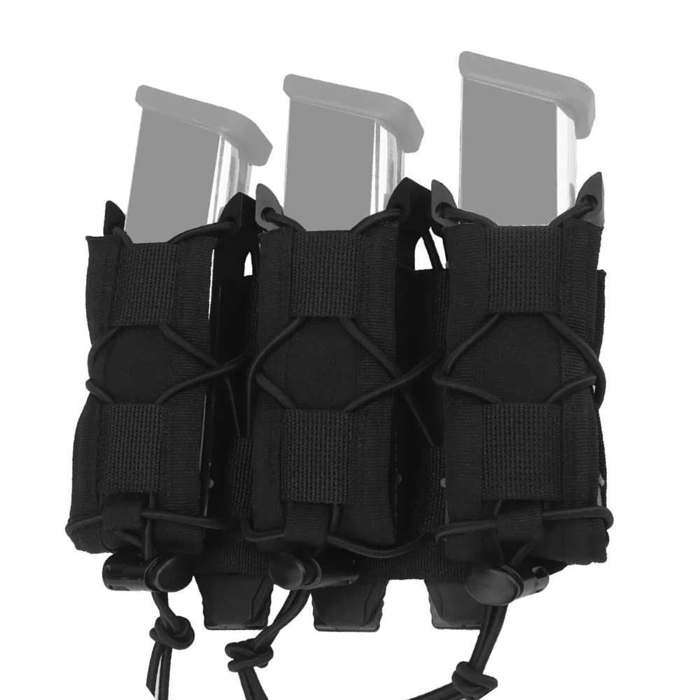 Bolsa MOLLE triple 9mm para revistas – Portacargadores táctico regulable