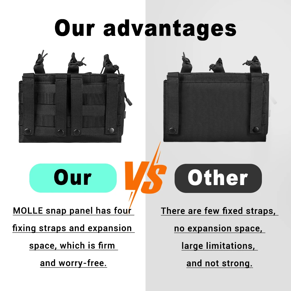 Portacargador triple MOLLE para rifle, bolsa táctica desmontable - imagen 4