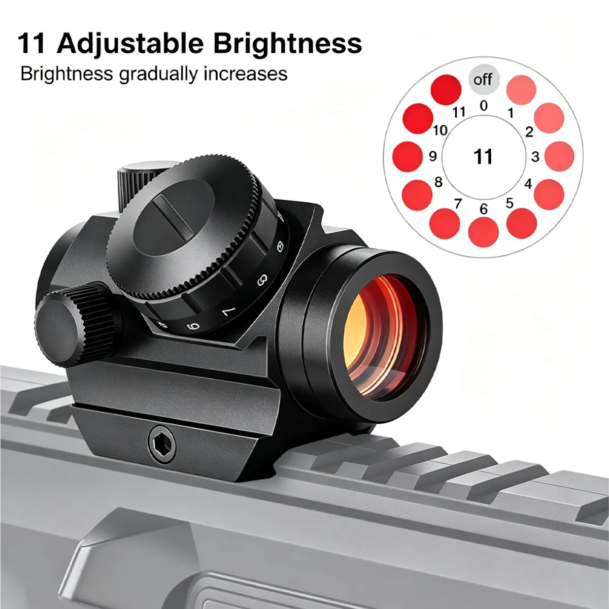 Colimador Mira Táctica 2MOA 1x20mm Picatinny Airsoft Rifle Táctico Caza - imagen 5