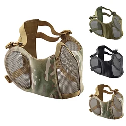 Máscara táctica Airsoft plegable con malla de acero carbono
