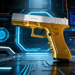 Pistola de balas de goma suave oro y platino