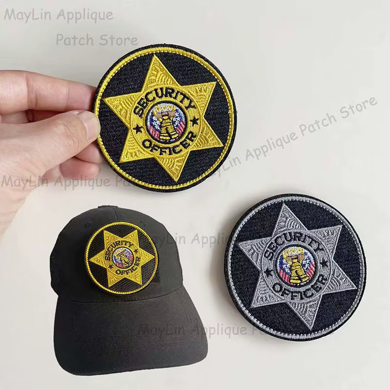 Parche táctico bordado con emblema de oficial de seguridad