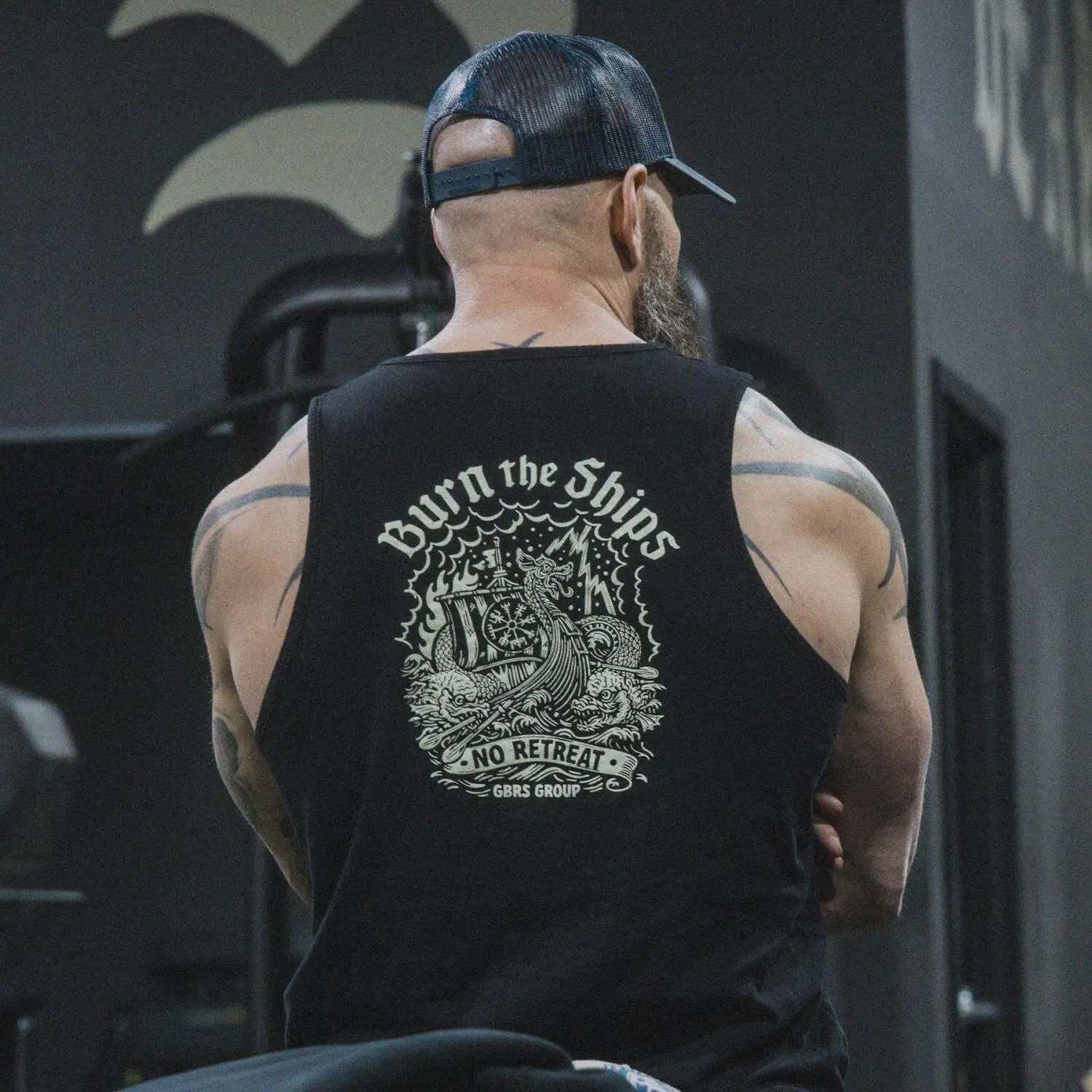 Tank top táctica negra sin mangas, cuello redondo corte holgado - imagen 5