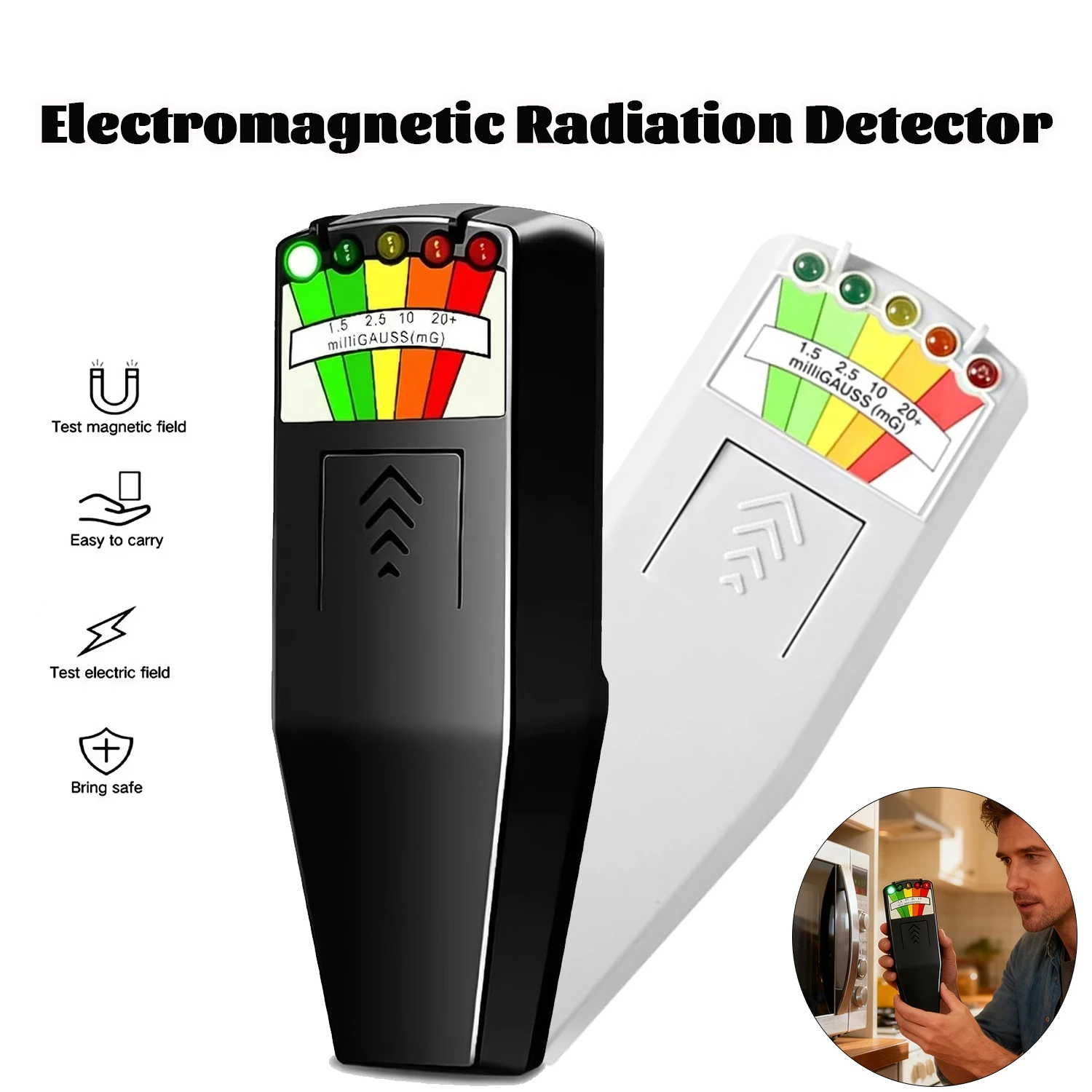Detector EMF portátil K2 con luz LED multicolor para pruebas - imagen 4