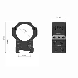 SPINA OPTICS Anillas de Montaje para Mira 34 mm Picatinny