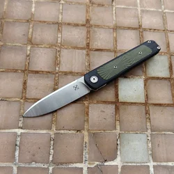 Cuchillo plegable EDC JUFULE Mini G10 con hoja 14C28N