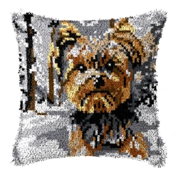 Kit de bordado con gancho de presión temático animal para almohadas