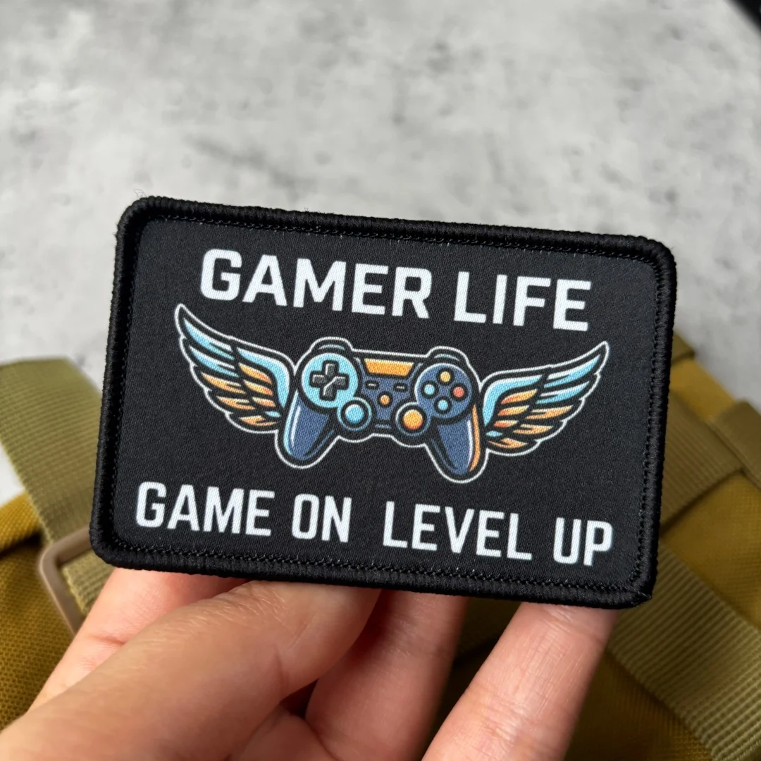 Parche táctico gamer Game On Level Up con velcro para mochila