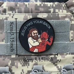 Parche moral táctico Jesús tiene tu espalda – Brazalete impreso