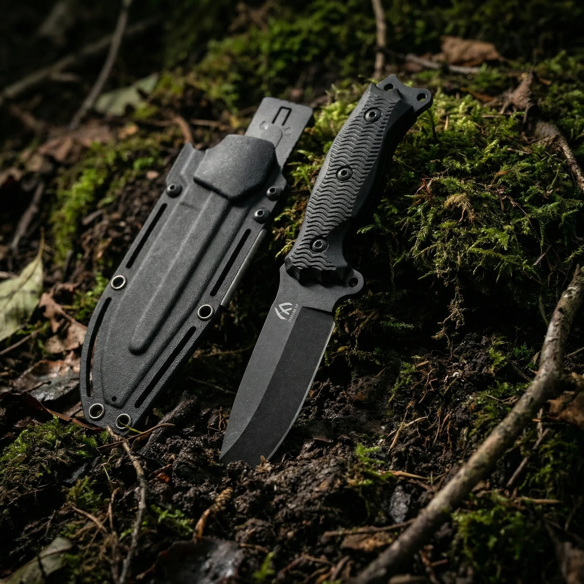 Cuchillo de hoja fija táctico para exterior con funda - imagen 4