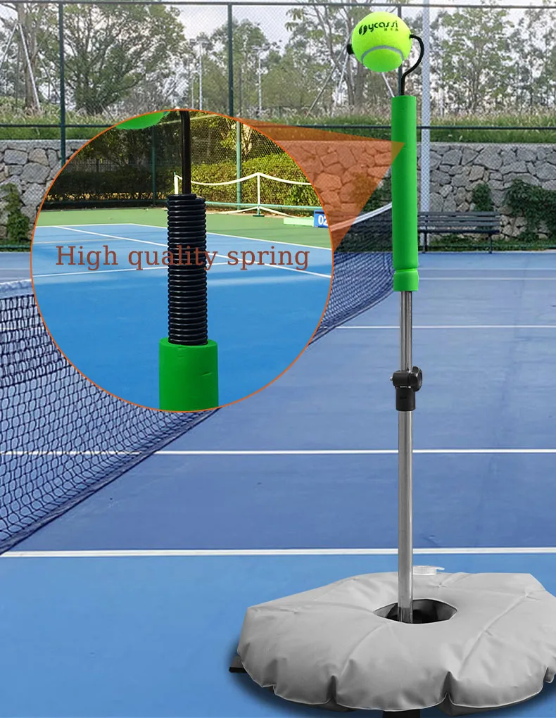 Entrenador de tenis con altura regulable