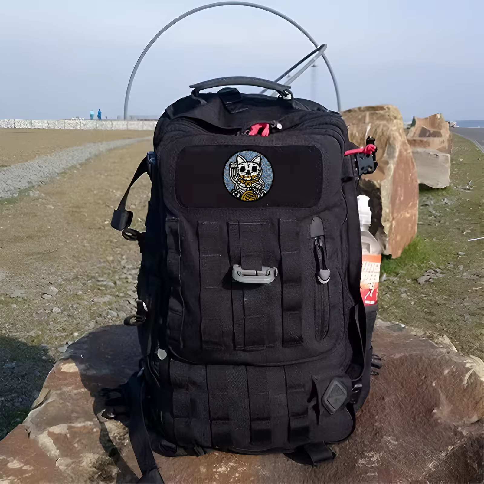 Parche Velcro Bordado Gato Suerte Esqueleto para Mochila Táctica Molle - imagen 4