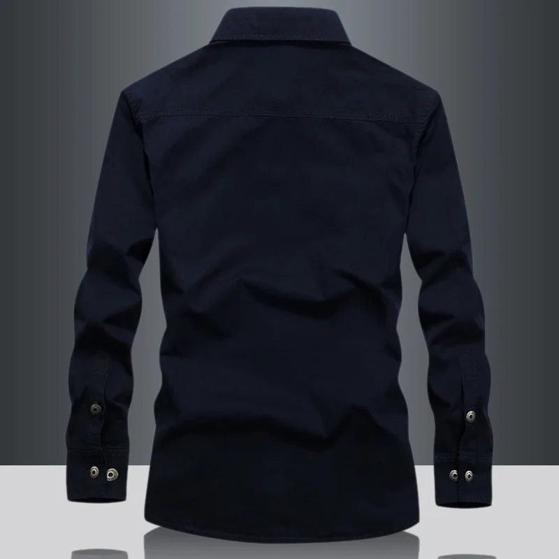 Camisa cargo táctica de algodón corte holgado para hombre militar - imagen 5