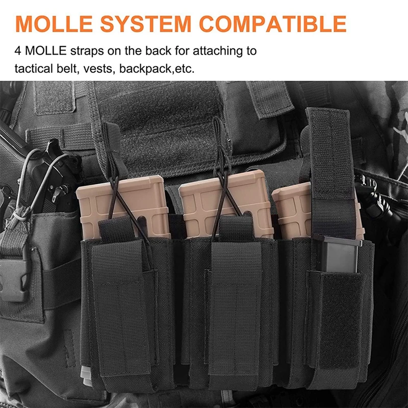 Portacargadores MOLLE táctica para cargadores de pistola, abierta - imagen 4