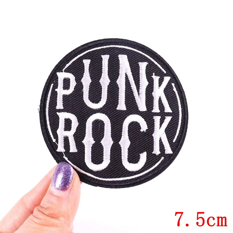 Parche bordado termoadhesivo esqueleto punk horror para ropa - imagen 2
