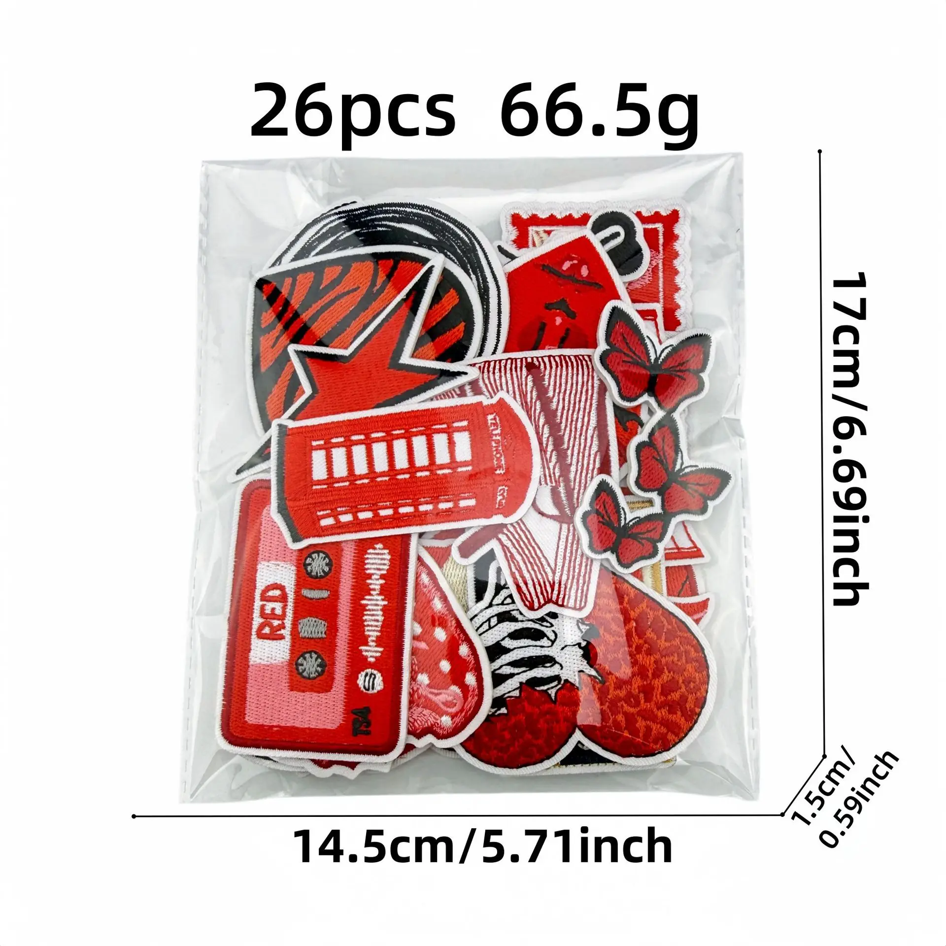 Parche termoadhesivo corazón rojo Y2K retro para ropa - imagen 5