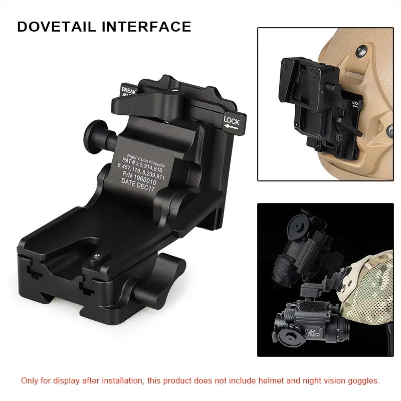 Soporte NVG aluminio para casco con brazo visor nocturno PVS - imagen 4