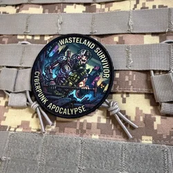 Parche táctico velcro ciber soldado con máscara antigás futurista