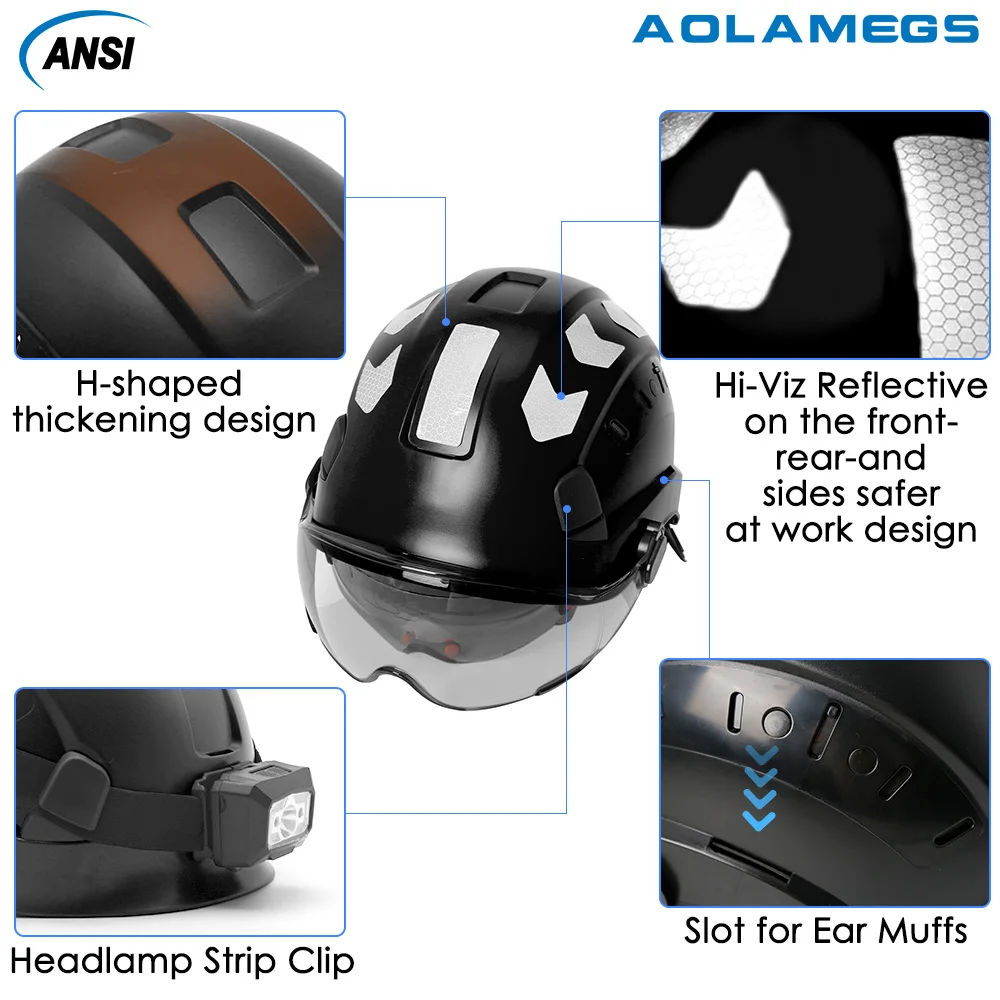 Casco protección ABS con visera y gafas integradas CE - imagen 5
