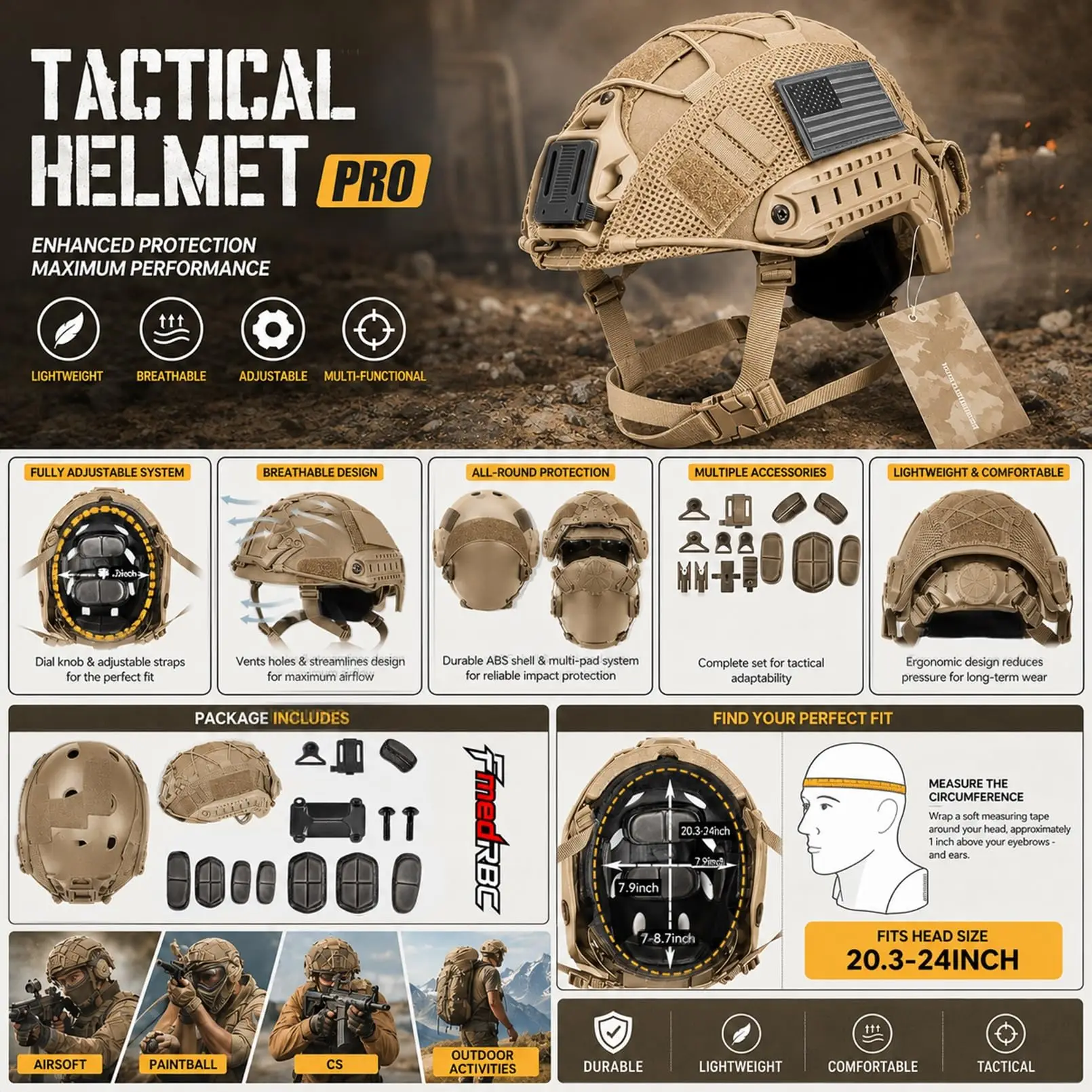 Casco Táctico con Montaje NVG y Accesorios para Airsoft - imagen 5