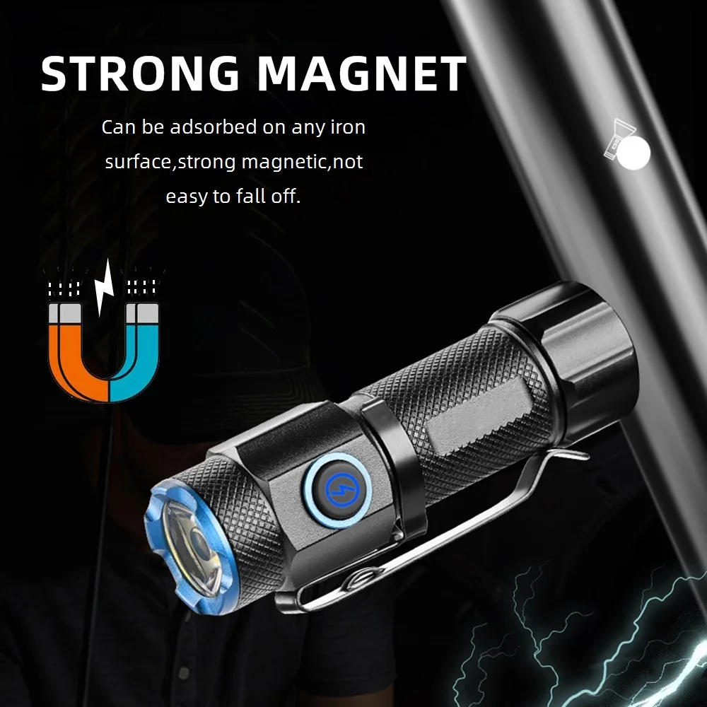 Palma P50 Mini Linterna LED USB-C Alto Brillo Bolsillo Exteriores - imagen 2