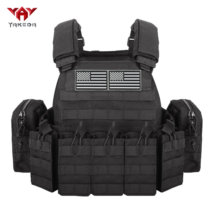 Chaleco táctico YAKEDA de caza MOLLE exterior con bolsillo bolsa agua