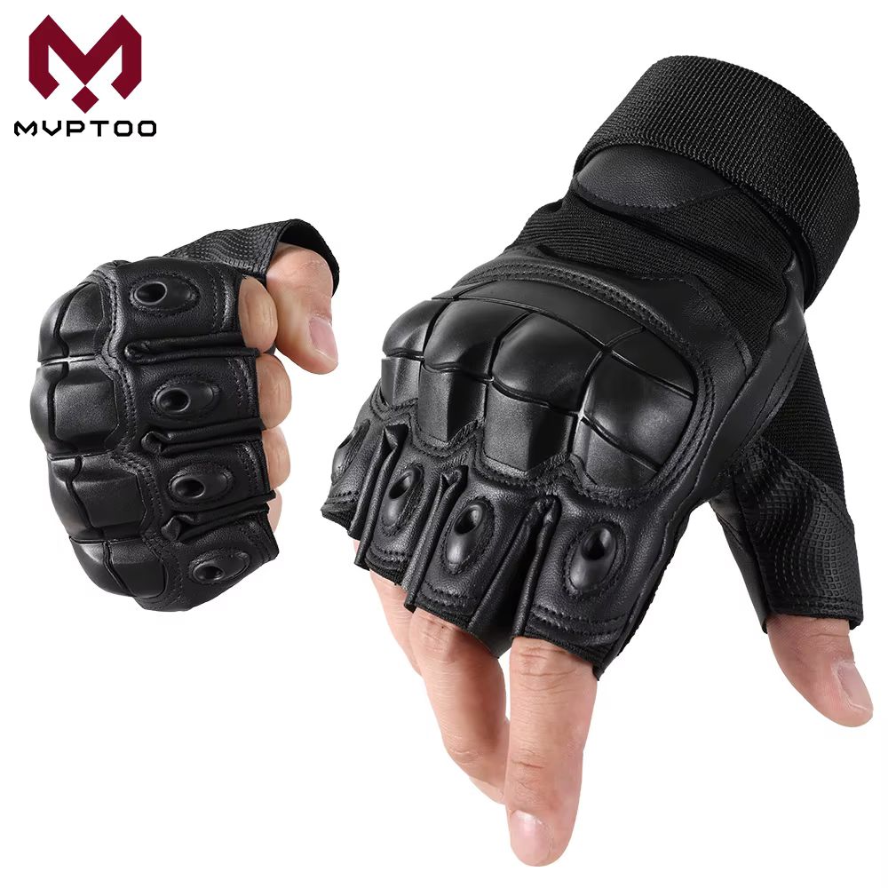 Guantes tácticos medio dedo antideslizantes PU – Caza y outdoor