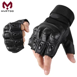 Guantes tácticos medio dedo antideslizantes PU – Caza y outdoor