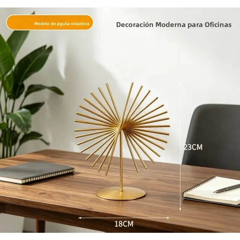 Adorno metálico abstracto de líneas para escritorio y hogar - imagen 5