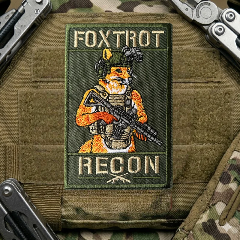 Parche táctico Foxtrot Recon gancho y bucle bordado moral