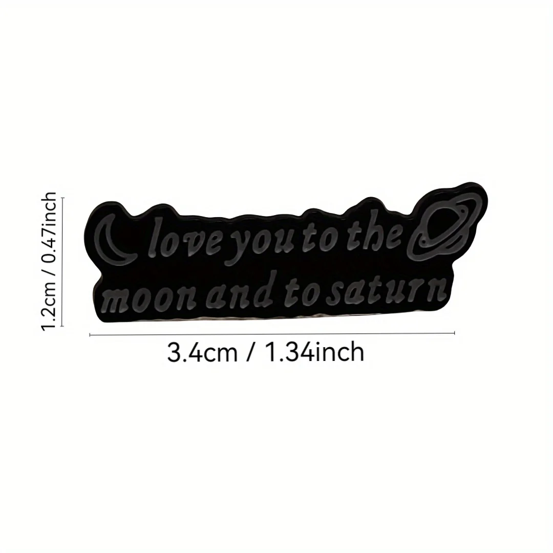 Broche astro Luna y Saturno unisex, regalo para solapa - imagen 2