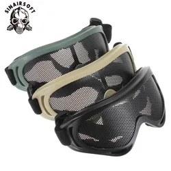 Gafas de tiro tácticas malla metálica antiniebla Airsoft Paintball