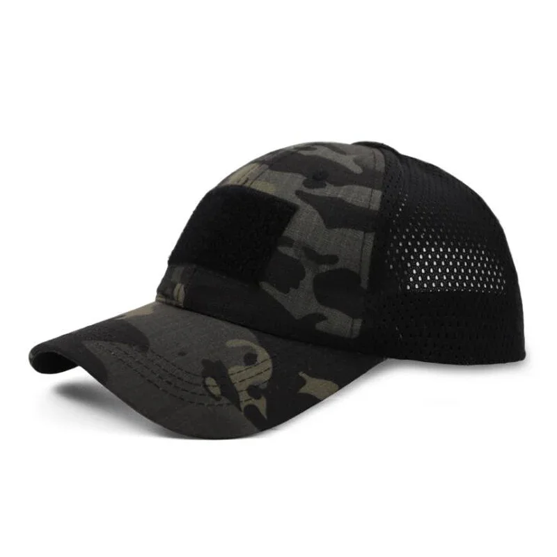 Gorra táctica de malla camuflaje jungla ajustable, camionero verano