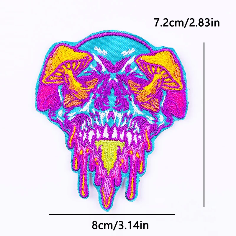 Parches bordados termoadhesivos calaveras terror – Góticos punk para ropa - imagen 4