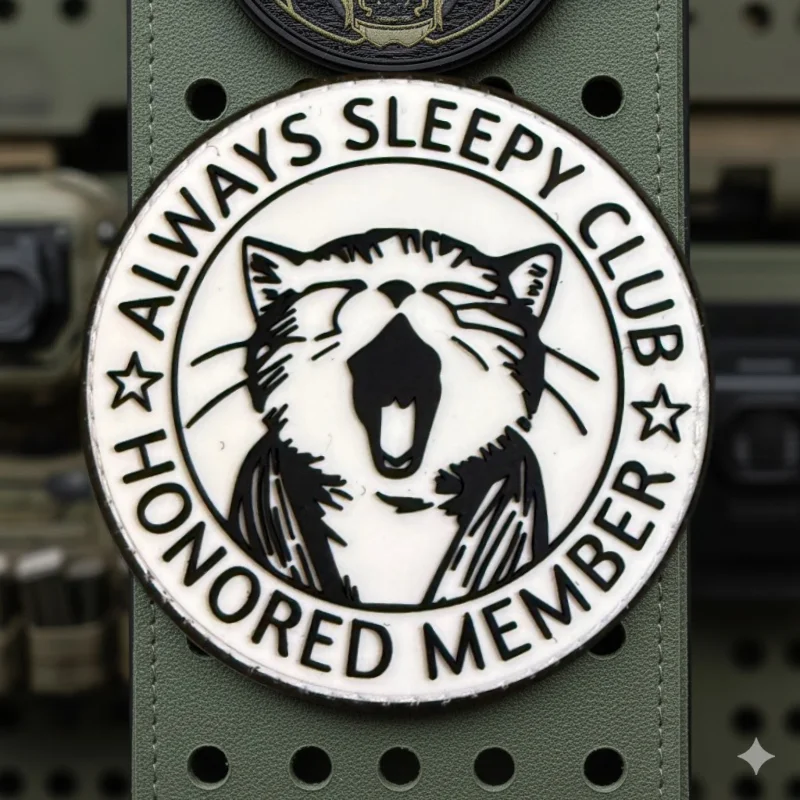 Parche táctico PVC gato Always Sleepy Club con velcro - imagen 4
