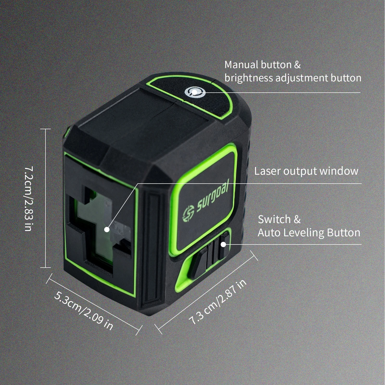 Nivel láser de precisión verde para alineación vertical y horizontal - imagen 3