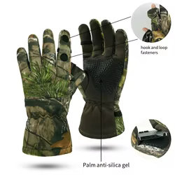 Guantes tácticos caza impermeables lana polar camuflaje