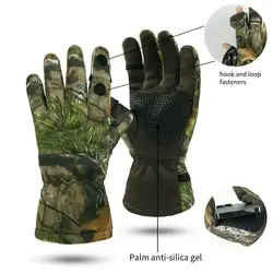 Guantes tácticos caza impermeables lana polar camuflaje