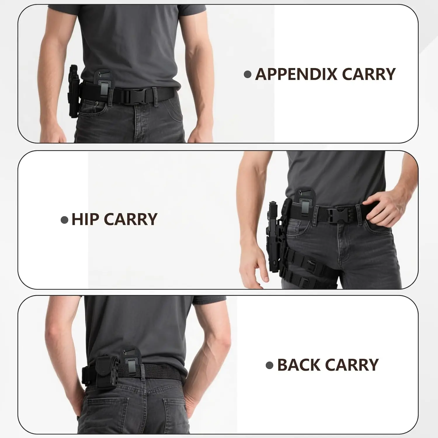 Funda IWB táctica oculta para pistola y cargador con clip cinturón - imagen 5