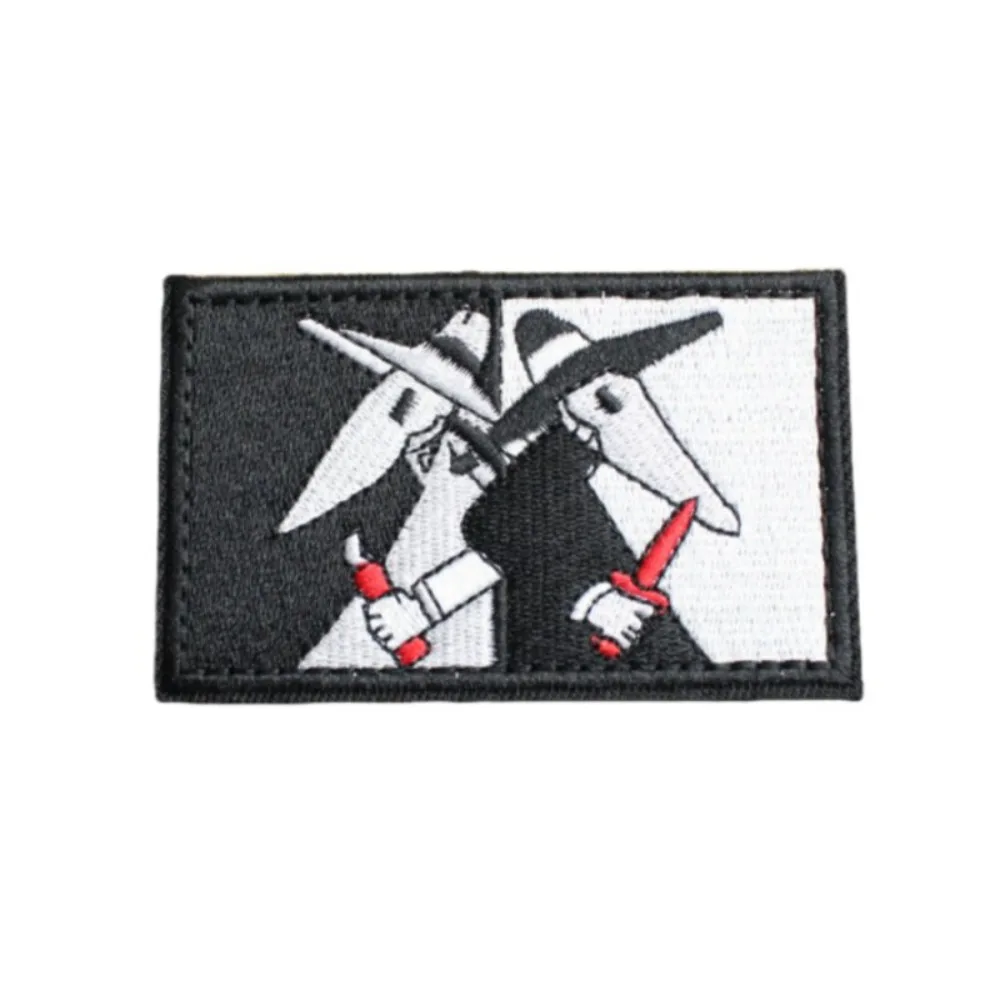 Parche bordado personalizado búho Yin Yang con velcro para mochila - imagen 4