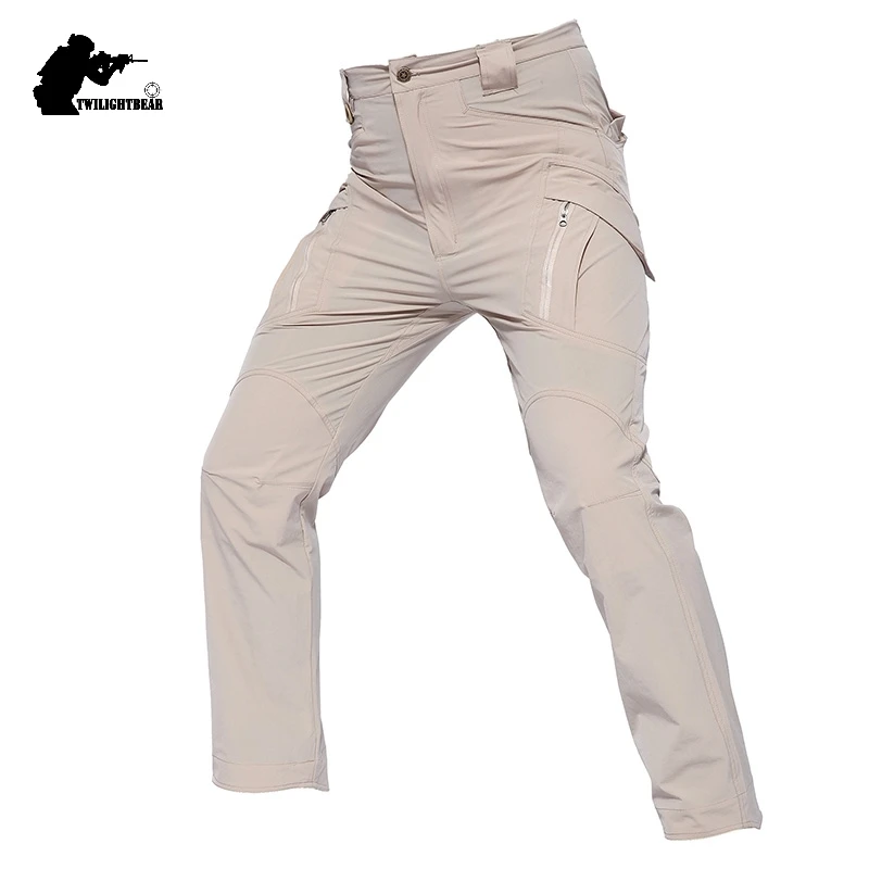 Pantalones tácticos de secado rápido elásticos con bolsillos cargo - imagen 4